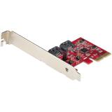 StarTech.com - Tarjeta PCIe SATA - Tarjeta PCI Express Controladora de 2 Puertos SATA de 6Gbps - Perfil Completo o Bajo - Adapta