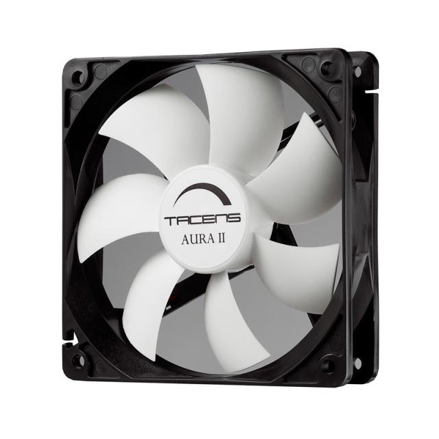 Tacens - 3AURAII12, Ventilador Ordenador 12 cm, Ultrasilencioso, Antipolvo, Negro