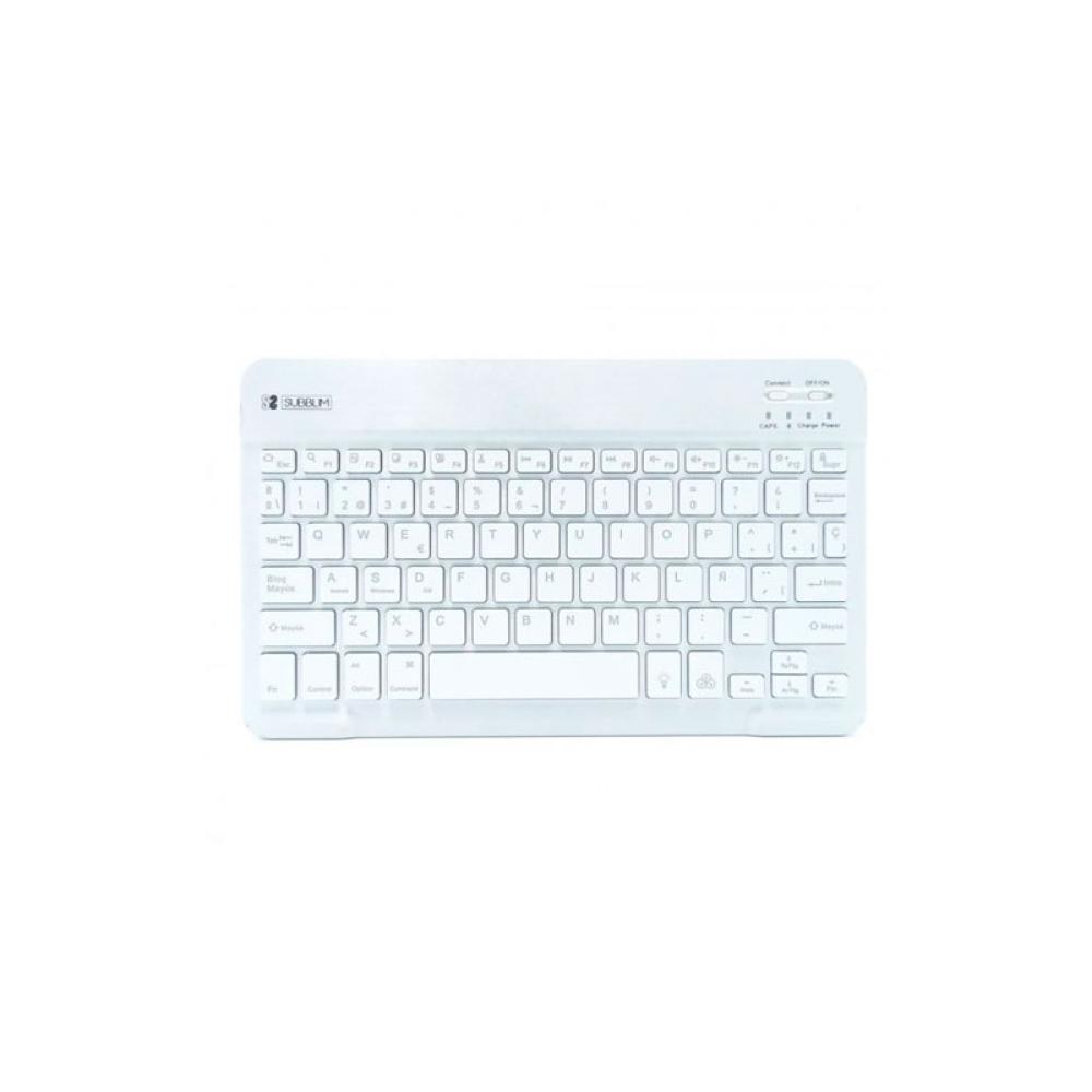 SUBBLIM - Teclado Retroiluminado Bluetooth Smart Backlit BT Keyboard Silver