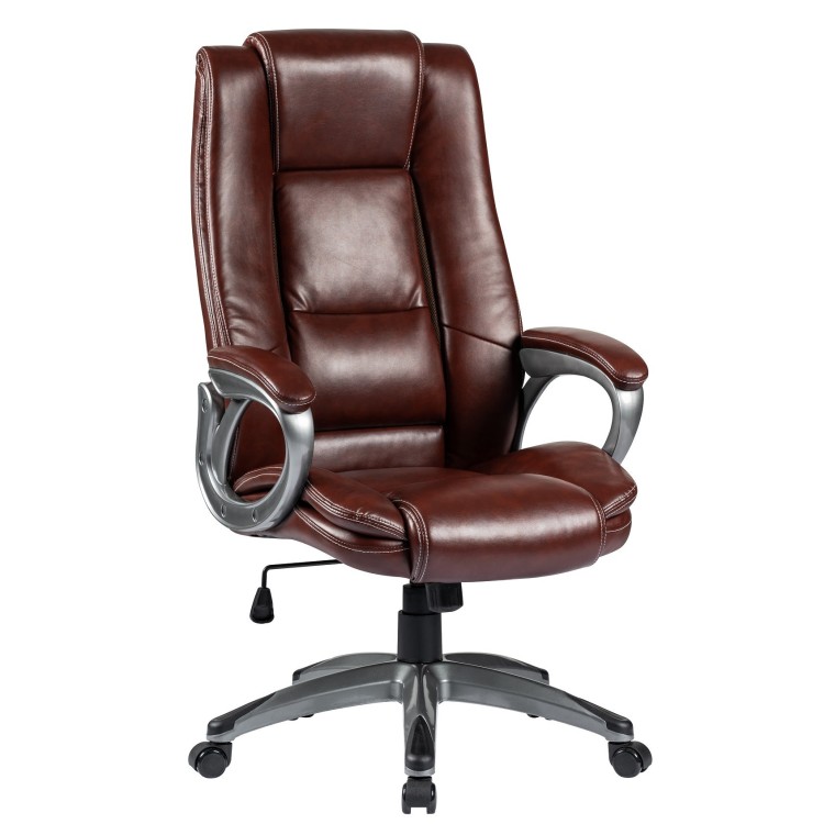 Sillón de oficina LISBOA, alto, gas, basculante, similpiel marrón
