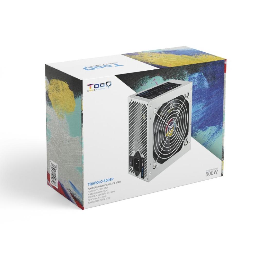 TooQ - TQAPOLO-500SP unidad de fuente de alimentación 500 W 20+4 pin ATX ATX Plata