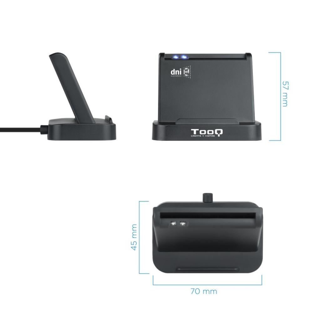 TooQ - Lector de Tarjetas Inteligentes DNIe VISION USB 2.0, Negro