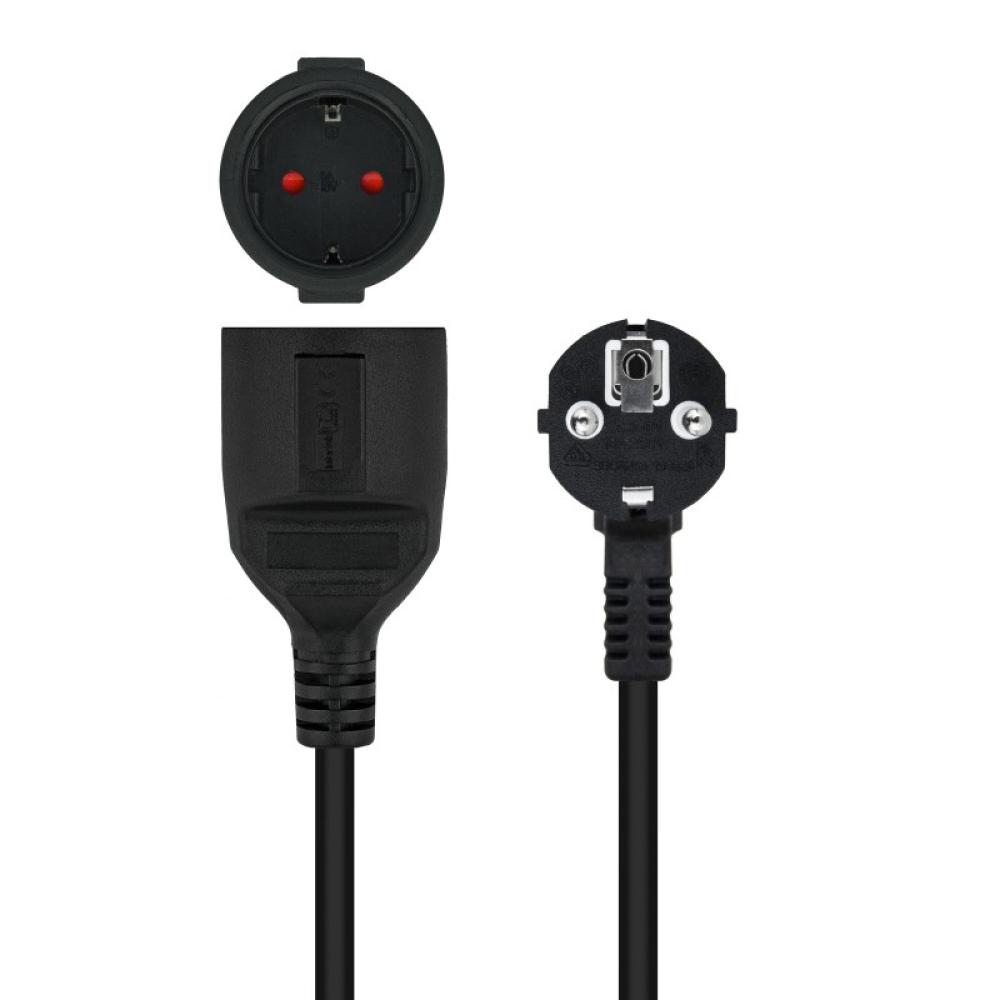 Nanocable - Cable de Alimentación Alargador, Negro, 3 m