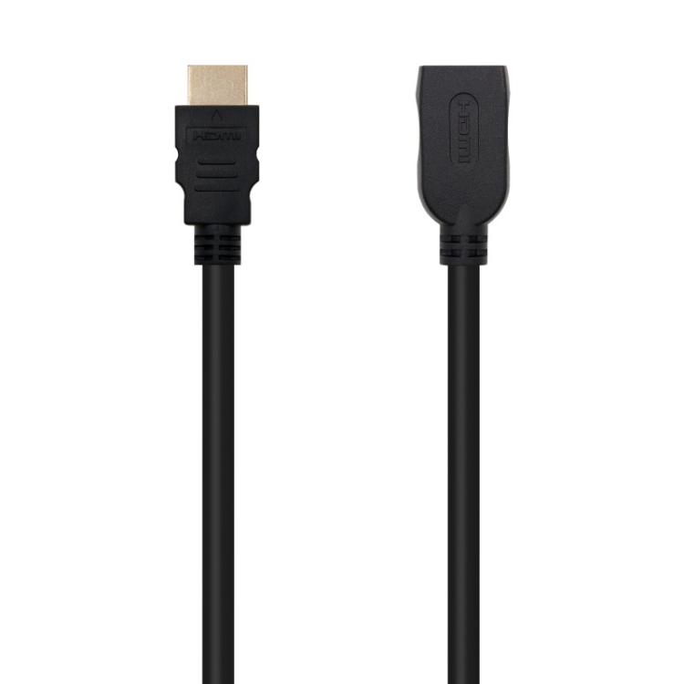 Nanocable - Cable HDM 2.0 Prolongador A/M-A/H, Negro, 2 m