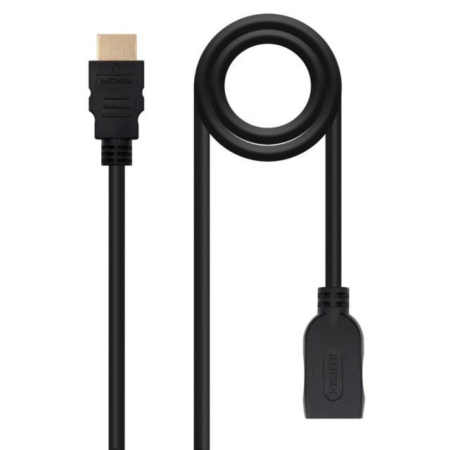 Nanocable - Cable HDM 2.0 Prolongador A/M-A/H, Negro, 2 m
