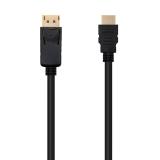 Nanocable - Cable Conversor DISPLAYPORT a HDMI, DP/M - HDMI/M, Negro, 1 m
