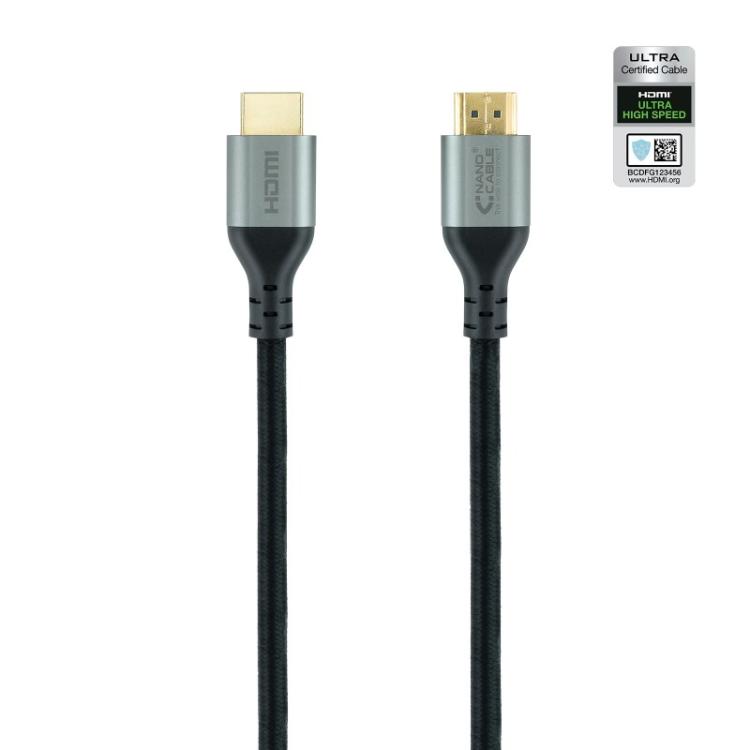 Nanocable - Cable HDMI 2.1 Certificado ULTRA HIGH SPEED A/M-A/M, Negro, 2 m