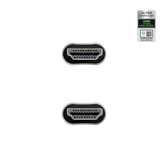 Nanocable - Cable HDMI 2.1 Certificado ULTRA HIGH SPEED A/M-A/M, Negro, 1 m