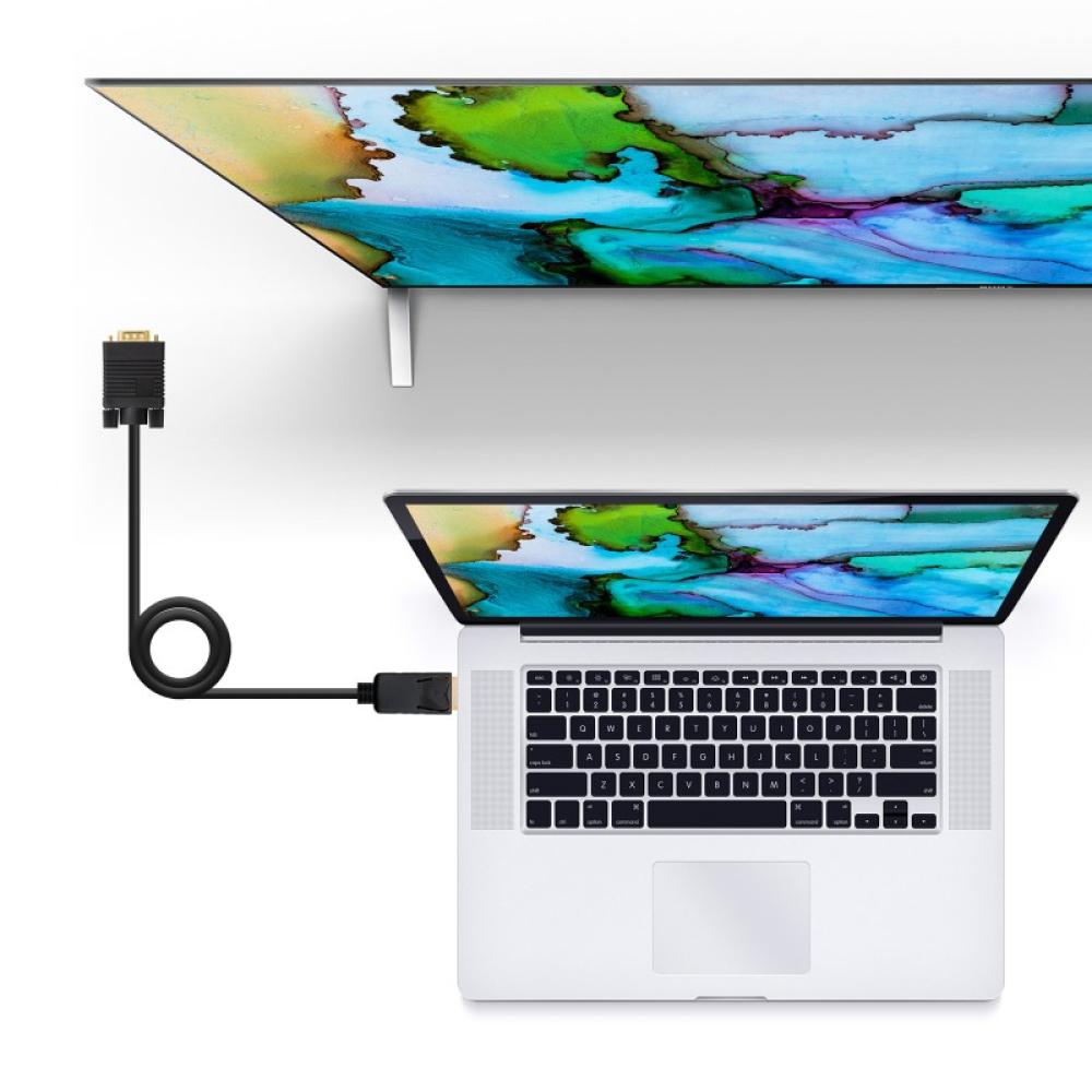 Nanocable - Cable Conversor DisplayPort a VGA, DP/M - VGA/M, Negro, 1 m