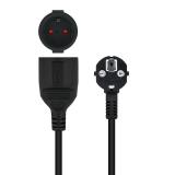 Nanocable - Cable de Alimentación Alargador, Negro, 5 m