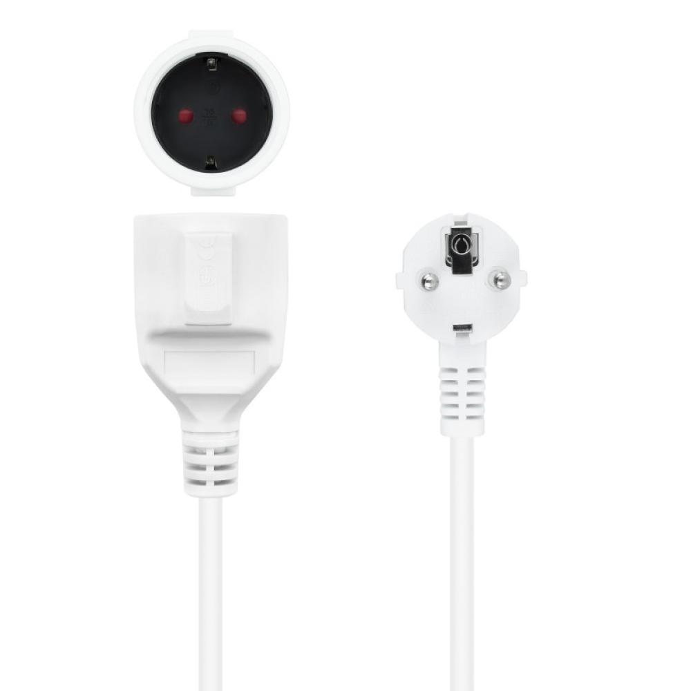 Nanocable - Cable de Alimentación Alargador, Blanco, 2 m
