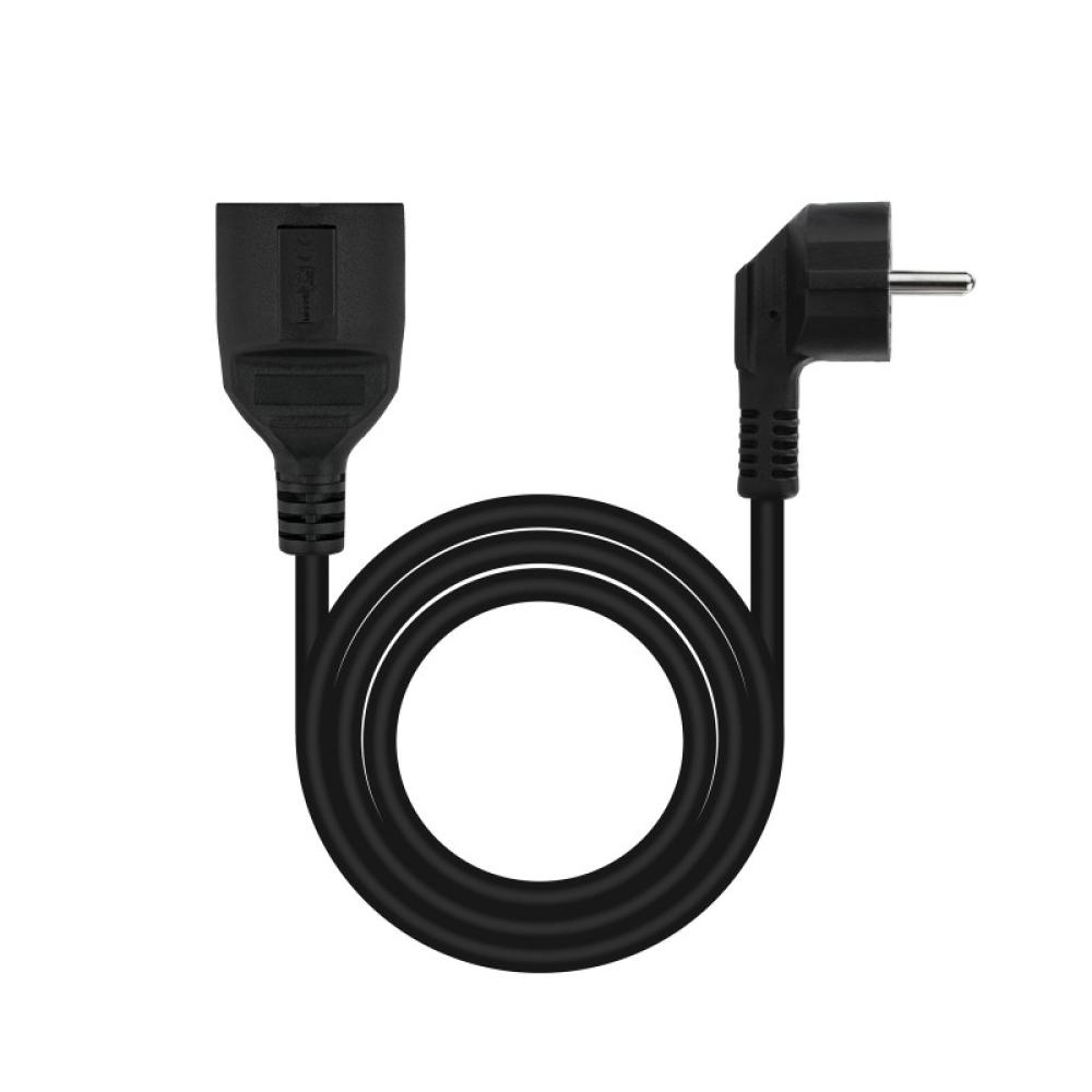 Nanocable - Cable de Alimentación Alargador, Negro, 2 m