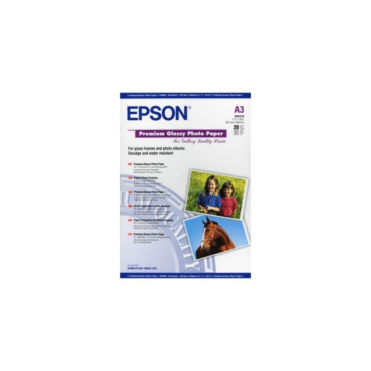Epson - Premium Glossy Photo Paper, DIN A3, 255 g/m², 20 hojas
