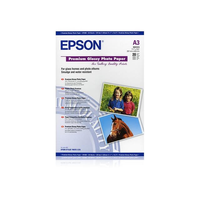 Epson - Premium Glossy Photo Paper, DIN A3, 255 g/m², 20 hojas