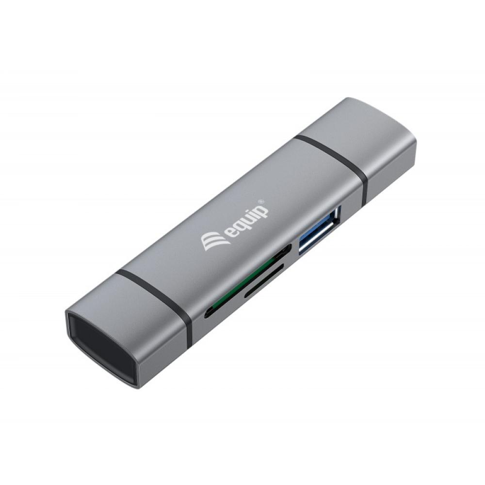 Equip - 245460 lector de tarjeta USB 3.2 Gen 1 (3.1 Gen 1) Type-A/Type-C Gris