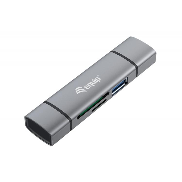 Equip - 245460 lector de tarjeta USB 3.2 Gen 1 (3.1 Gen 1) Type-A/Type-C Gris