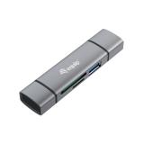 Equip - 245460 lector de tarjeta USB 3.2 Gen 1 (3.1 Gen 1) Type-A/Type-C Gris
