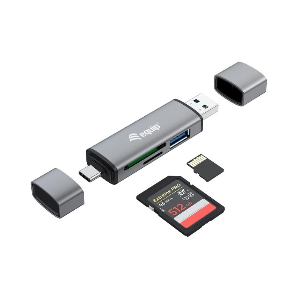 Equip - 245460 lector de tarjeta USB 3.2 Gen 1 (3.1 Gen 1) Type-A/Type-C Gris