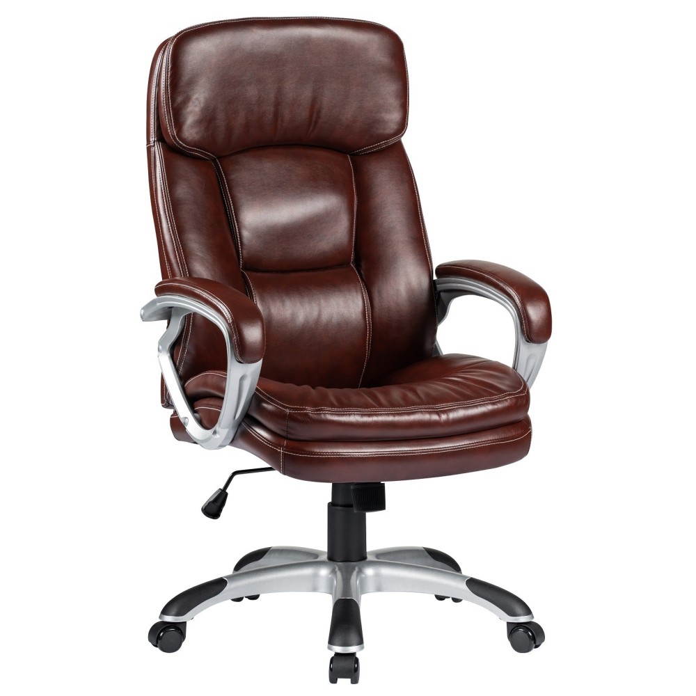 Sillón de oficina MADRID, alto, gas, basculante, similpiel marrón