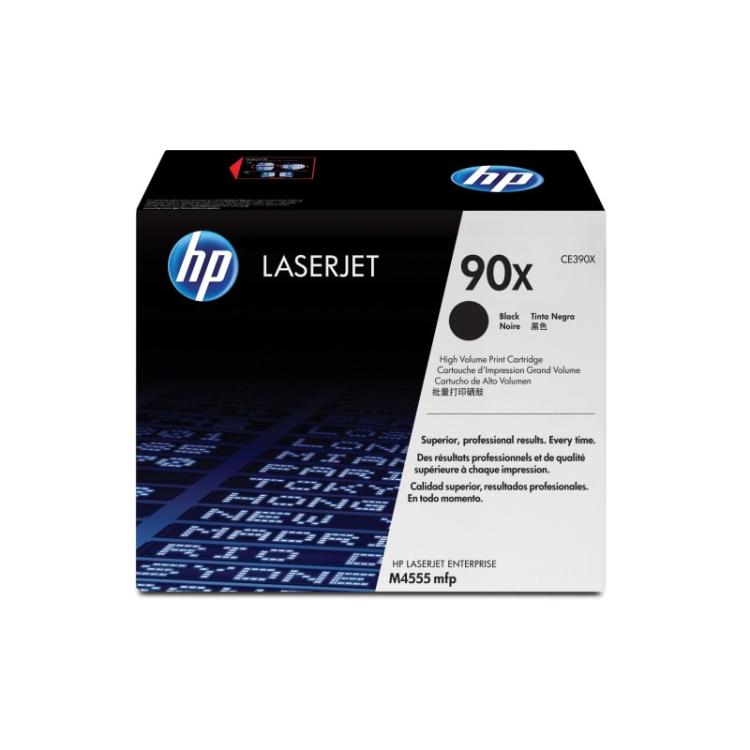 HP - Cartucho de tóner original LaserJet 90X de alta capacidad negro