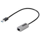 StarTech.com - Adaptador USB 3.0 a Ethernet Gigabit de 10/100/1000 para Portátiles - con Cable Incorporado de 30cm - Adaptador U