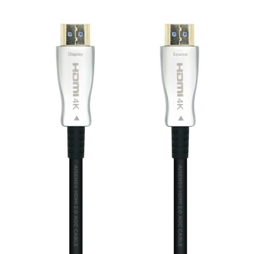 AISENS - Cable HDMI V2.0 AOC Premium Alta Velocidad / HEC 4k@60Hz 18Gbps, A/M-A/M, Negro, 20m