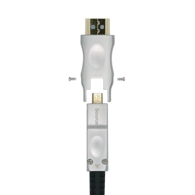 AISENS - Cable HDMI V2.0 AOC Desmontable Premium Alta Velocidad / HEC 4k@60Hz 4:4:4 18Gbps, A/M-D/A/M, Negro, 50m