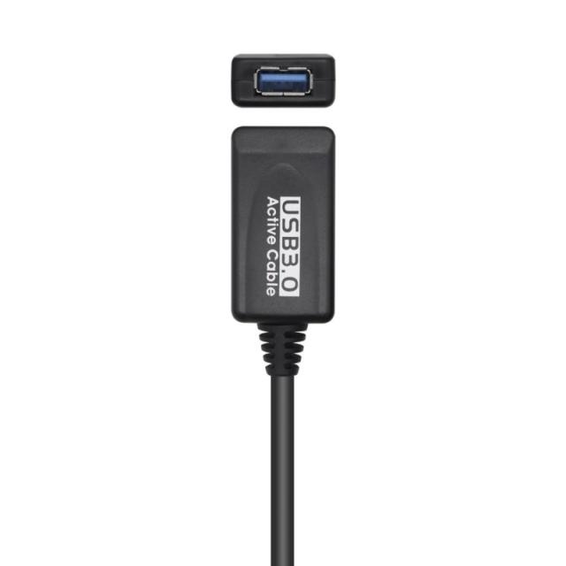 AISENS - Cable USB 3.0 Prolongador Con Amplificador, Tipo A/M-A/H, Negro, 5.0m - A105-0525