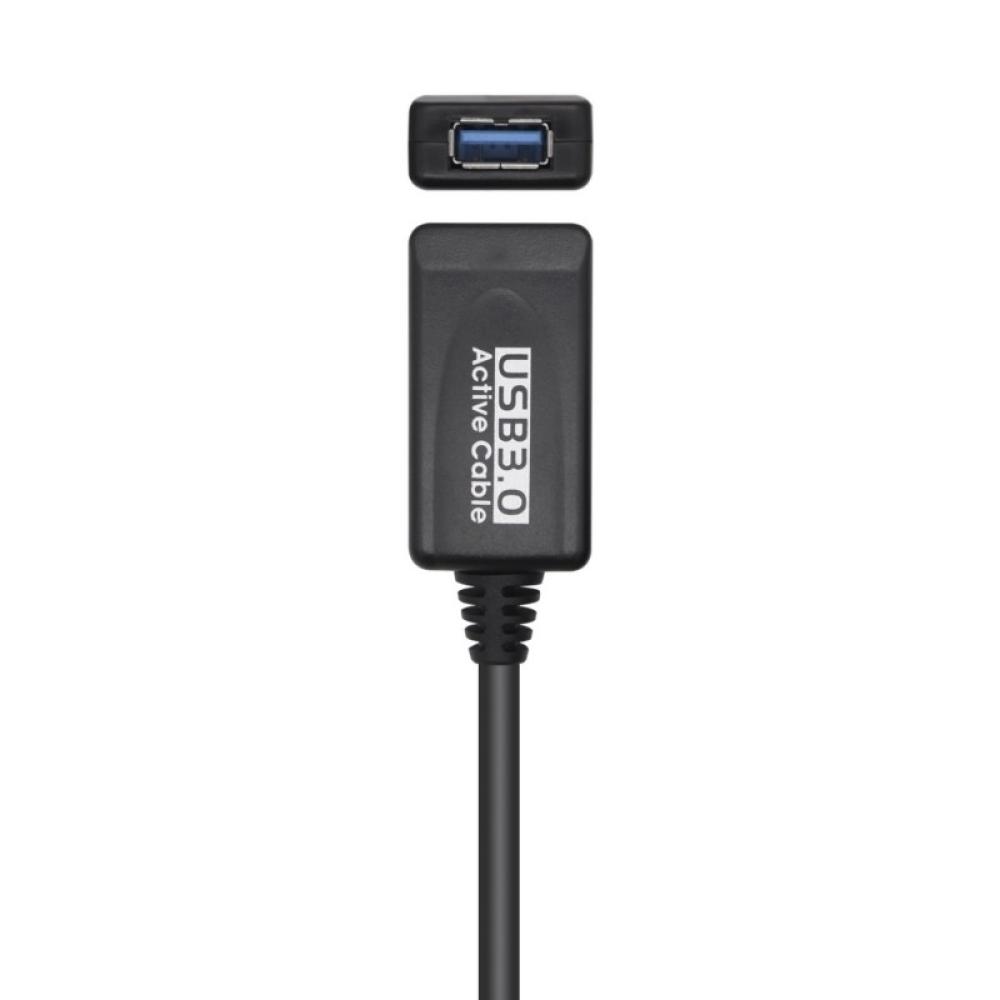 AISENS - Cable USB 3.0 Prolongador Con Amplificador, Tipo A/M-A/H, Negro, 5.0m - A105-0525