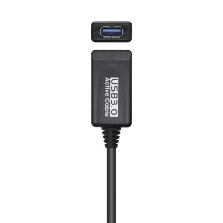 AISENS - Cable USB 3.0 Prolongador Con Amplificador, Tipo A/M-A/H, Negro, 5.0m - A105-0525