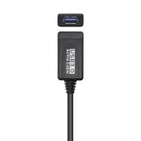 AISENS - Cable USB 3.0 Prolongador Con Amplificador, Tipo A/M-A/H, Negro, 5.0m - A105-0525