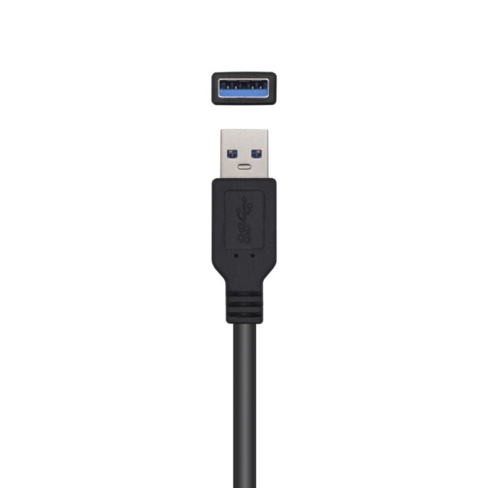 AISENS - Cable USB 3.0 Prolongador Con Amplificador, Tipo A/M-A/H, Negro, 5.0m - A105-0525