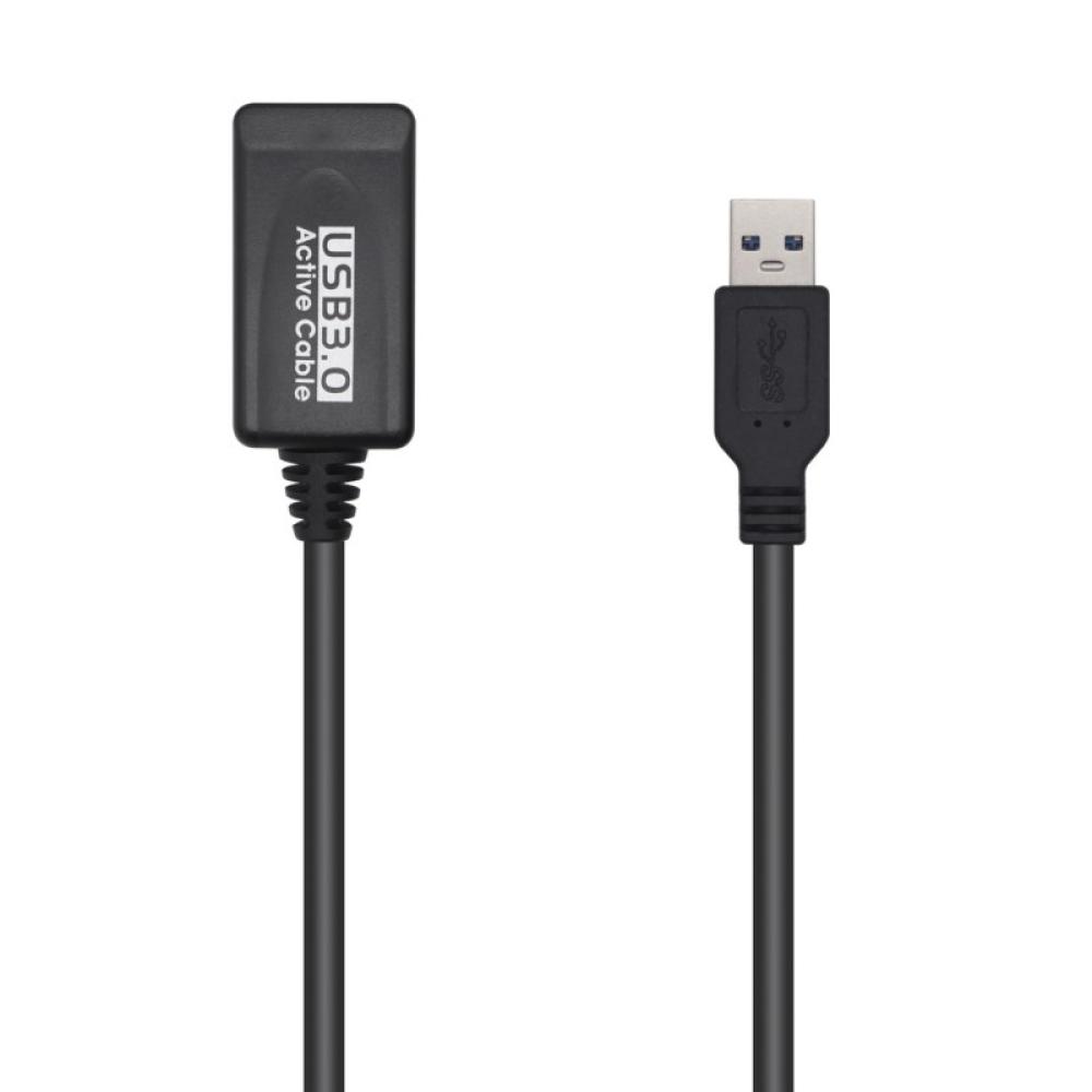 AISENS - Cable USB 3.0 Prolongador Con Amplificador, Tipo A/M-A/H, Negro, 5.0m - A105-0525