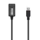 AISENS - Cable USB 3.0 Prolongador Con Amplificador, Tipo A/M-A/H, Negro, 5.0m - A105-0525