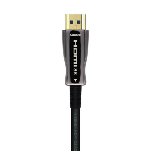 AISENS - Cable HDMI V2.1 AOC Ultra Alta Velocidad / HEC 8k@60Hz 4k@120Hz 4:4:4 48Gbps, A/M-A/M, Negro, 25m