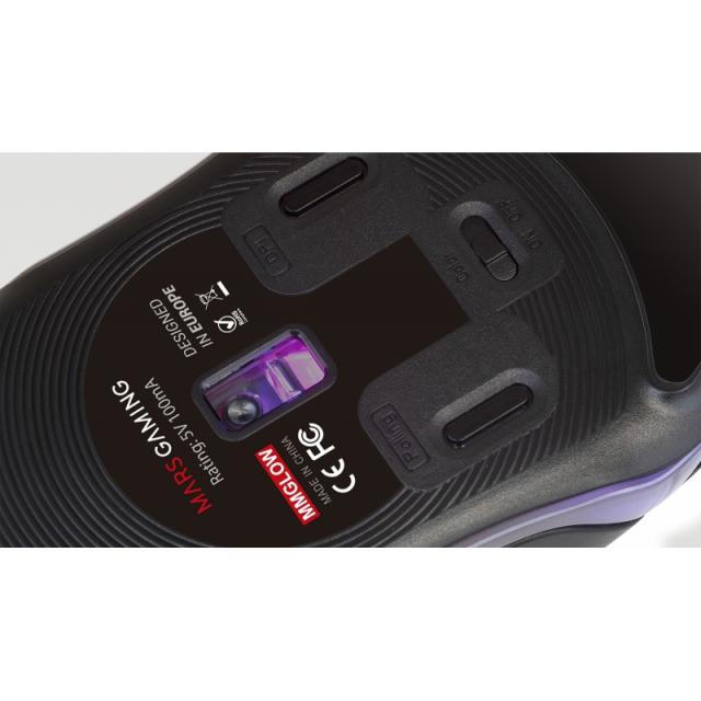 Mars Gaming - MMGLOW Ratón, Negro, One size