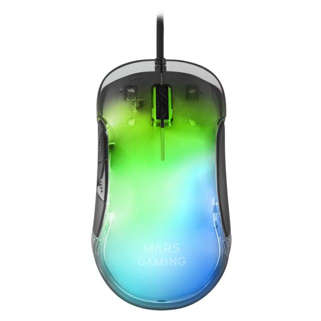 Mars Gaming - MMGLOW Ratón, Negro, One size