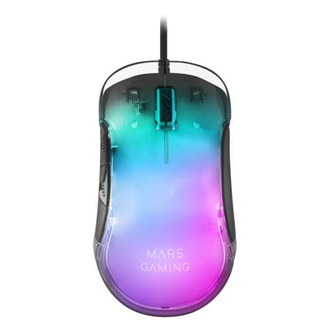 Mars Gaming - MMGLOW Ratón, Negro, One size