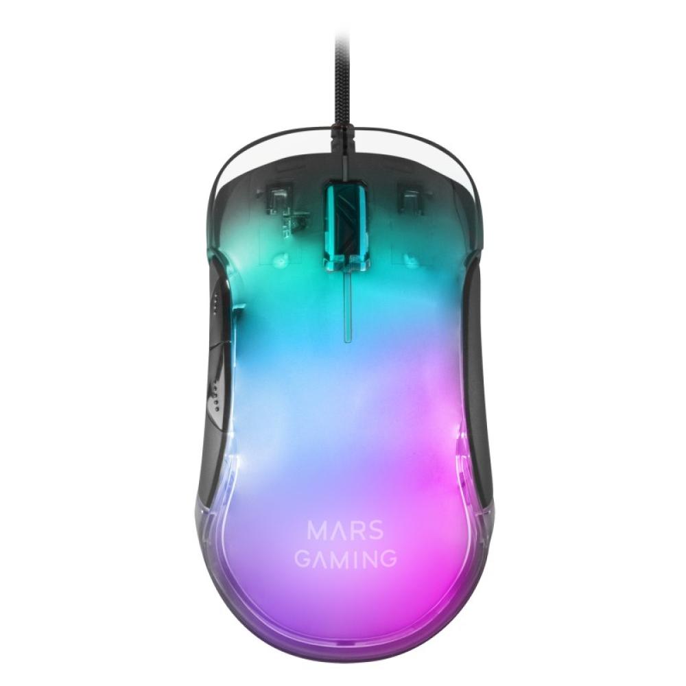 Mars Gaming - MMGLOW Ratón, Negro, One size