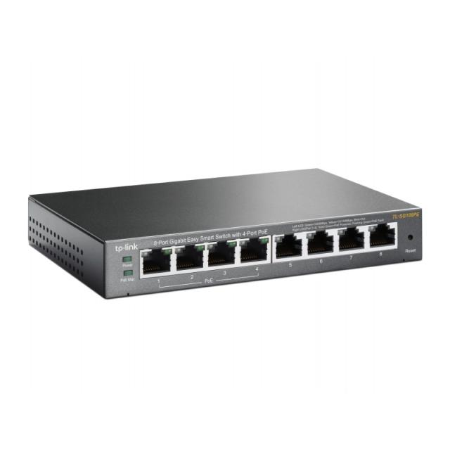 TP-Link - TL-SG108PE Gestionado L2 Gigabit Ethernet (10/100/1000) Energía sobre Ethernet (PoE) Negro