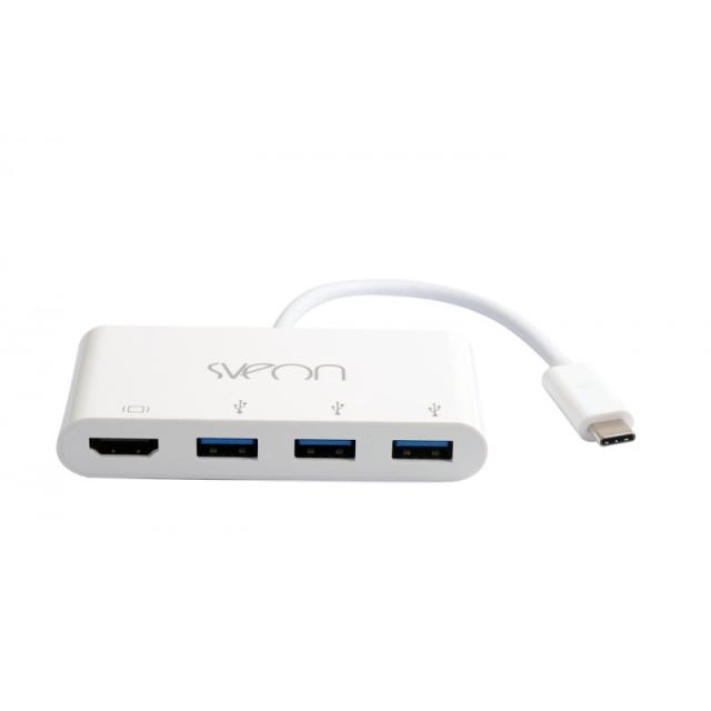 Sveon - SCT502 base para portátil y replicador de puertos USB 3.2 Gen 1 (3.1 Gen 1) Type-C Blanco