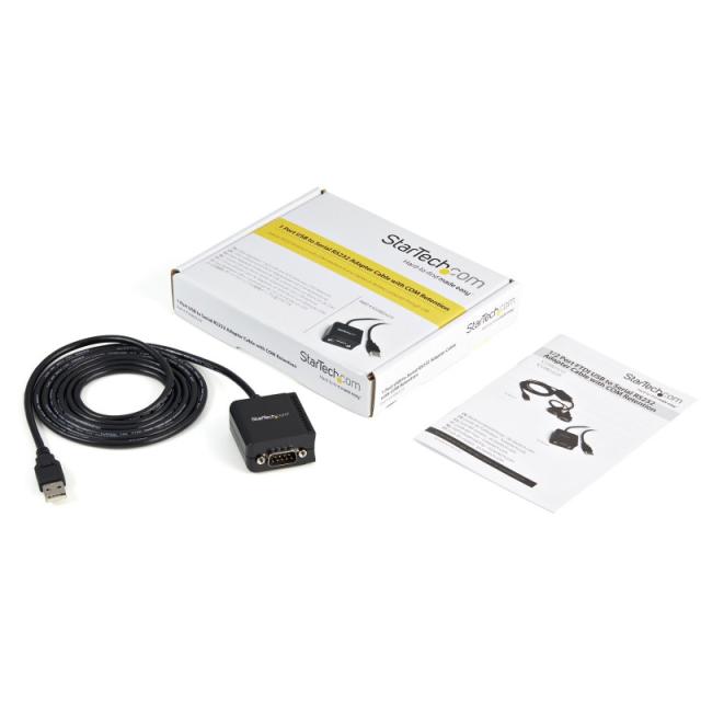 StarTech.com - Cable 1,8m USB a Puerto Serie Serial RS232 DB9 con Retención del Puerto de Asignación COM