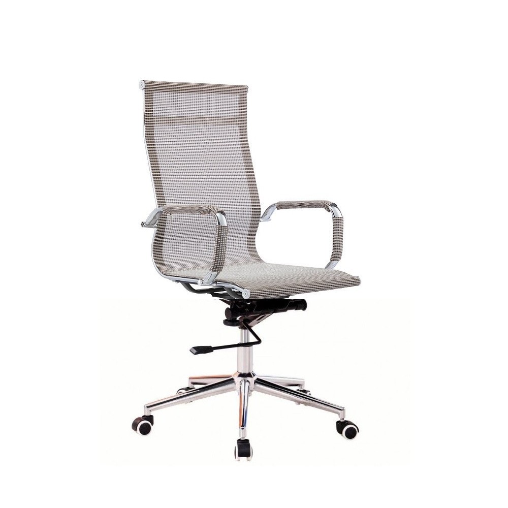 Sillón de oficina ODESA, alto, gas, basculante profundo, malla marrón