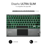 SUBBLIM - Teclado Bluetooth Smart Backlit BT Keyboard Touchpad Grey