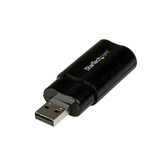 StarTech.com - Tarjeta de Sonido Estéreo USB Externa Adaptador Conversor - Negro