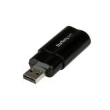 StarTech.com - Tarjeta de Sonido Estéreo USB Externa Adaptador Conversor - Negro