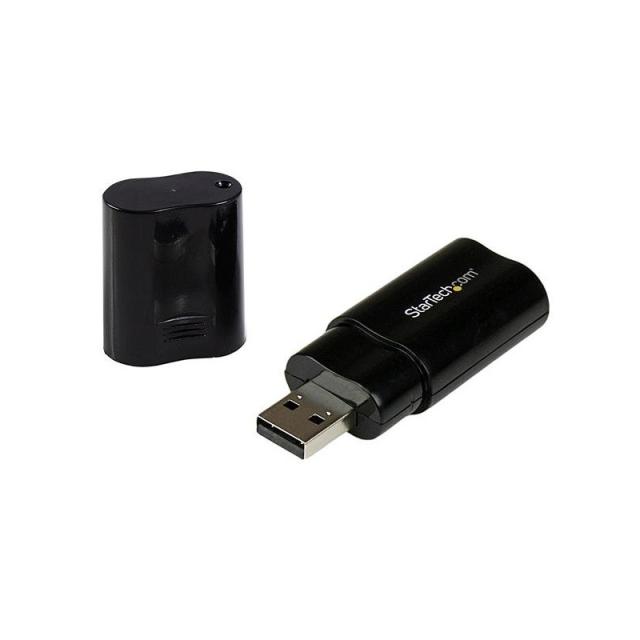 StarTech.com - Tarjeta de Sonido Estéreo USB Externa Adaptador Conversor - Negro