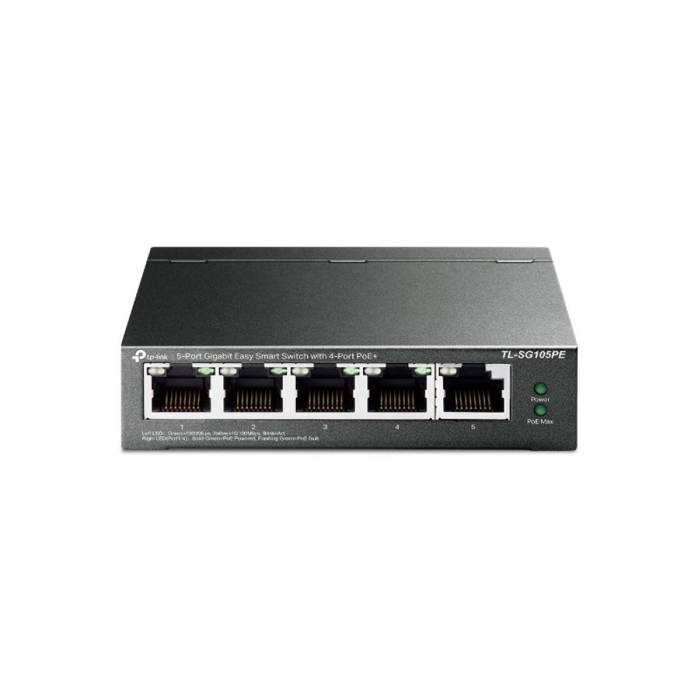TP-Link - TL-SG105PE switch Gestionado L2 Gigabit Ethernet (10/100/1000) Energía sobre Ethernet (PoE) Negro