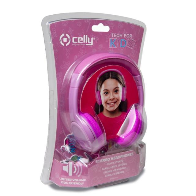 Celly - KidsBeat Auriculares Diadema Rosa
