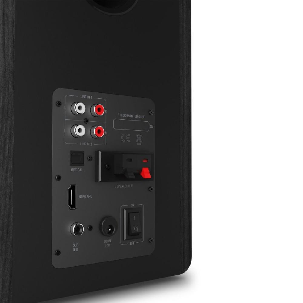 Energy Sistem - Studio Monitor 4 Hi Fi De 2 vías Gris, Madera Inalámbrico y alámbrico 50 W